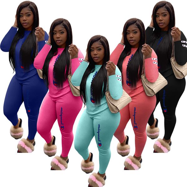 

women embroidery tracksuits letter outfits fall winter clothes casual two piece set long sleeve hoodies leggings 6304, Gray