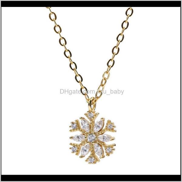

pendant necklaces & pendants jewelry drop delivery 2021 s925 pure sier zircon snowflake necklace for womens senior niche design 9tjps, Silver