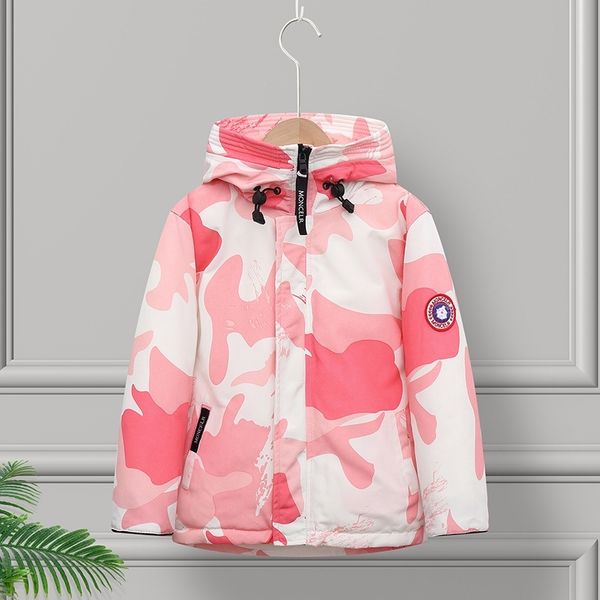 

2021 winter short goose same boys' girls' thickened hooded small and medium-sized children's down jacket, Black