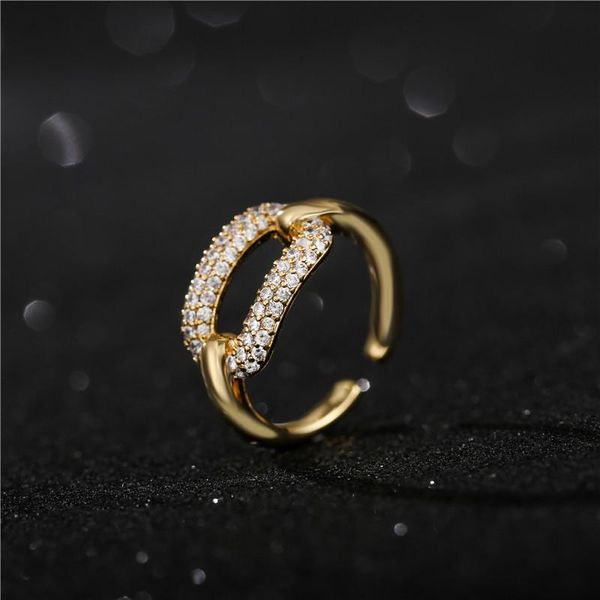 

wedding rings colorful cz eternity band ring unique geometric design open ending engagement for women promise jewelry gift, Slivery;golden
