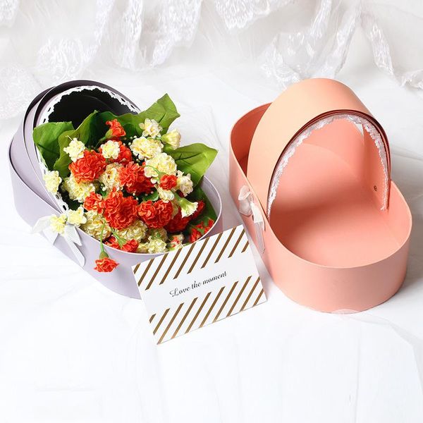 

creative cradle rose flower box portable lace ribbon basket gift boxes romantic wedding festival party decorative wrap