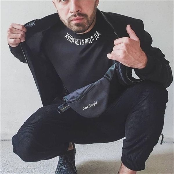 

men's black t-shirt with russian inscriptions summer fashion t-shirts vintage simple style female 220302, White;black