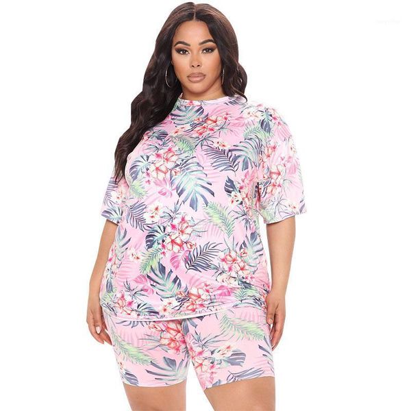 

women's tracksuits oversized shorts suit homewear summer 2021 printing fashion urban tees casual outfitsnt two piece set plus size 5xl, Gray