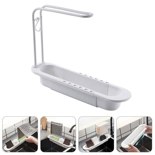 

1pc sink rack holder expandable storage drain basket kitchen & organization