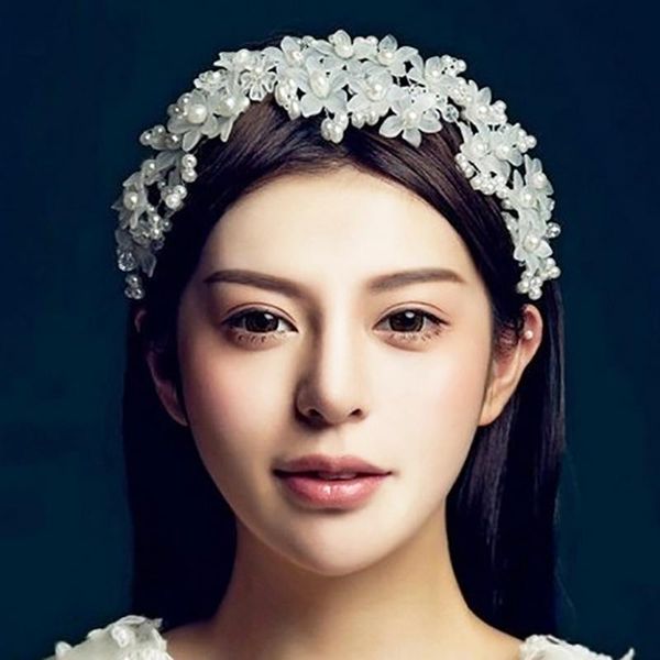 

hair clips & barrettes bride's beautiful multilayer pearl wire hoop handmade headbands wedding headdress bridal jewelry ornaments 2021, Golden;silver