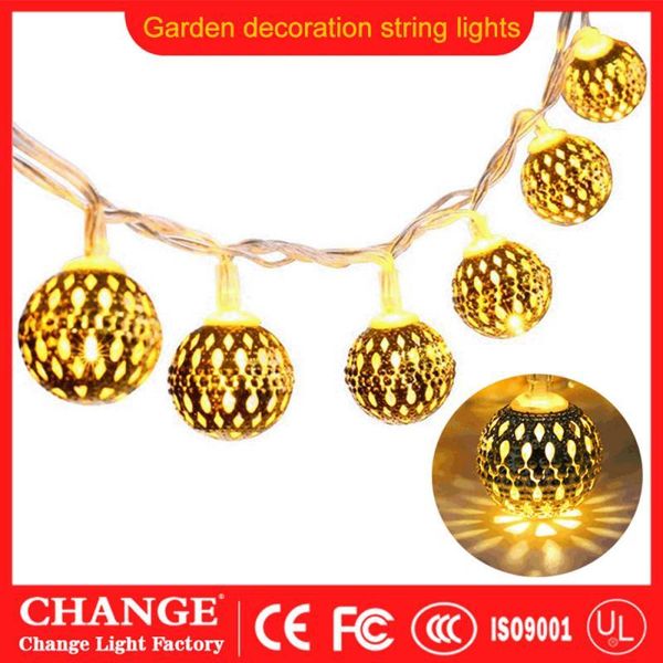 

strings led solar string lights iron moroccan ball hanging lantern fairy light outdoor garden lighting decor 5m 20 lamps