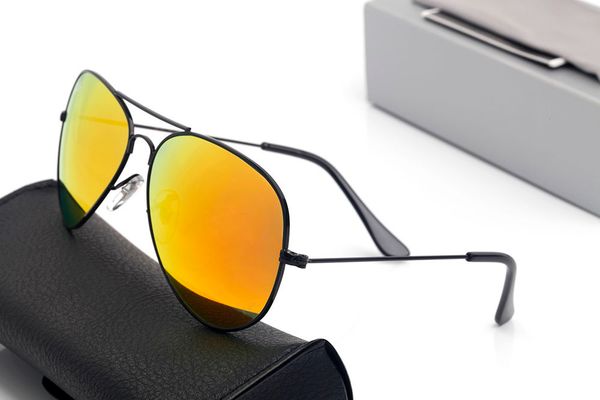 

pilot sunglasses men brand frame classic women designer luxury metal brown grey 3026 silver eyewear glasses oval with original box, White;black