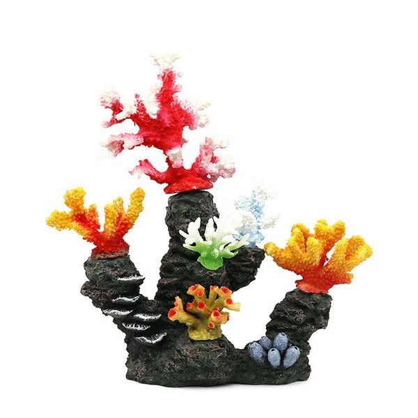 

1pcs aquarium coral decoration plants shell reef mountain cave fish tank landscaping ornaments aquascape decor accessories decorations
