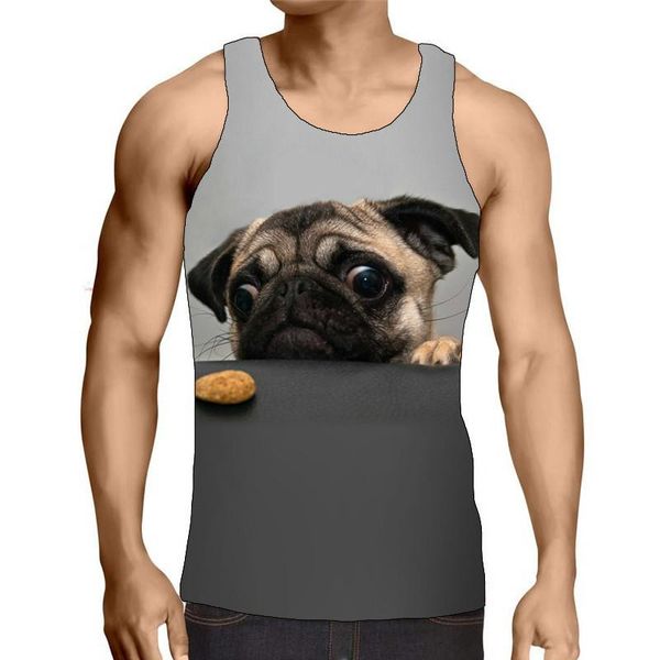 

men' tank musculation summer style 3d printed bodybuilding vest blouse fashion comfort debardeur homme, White;black