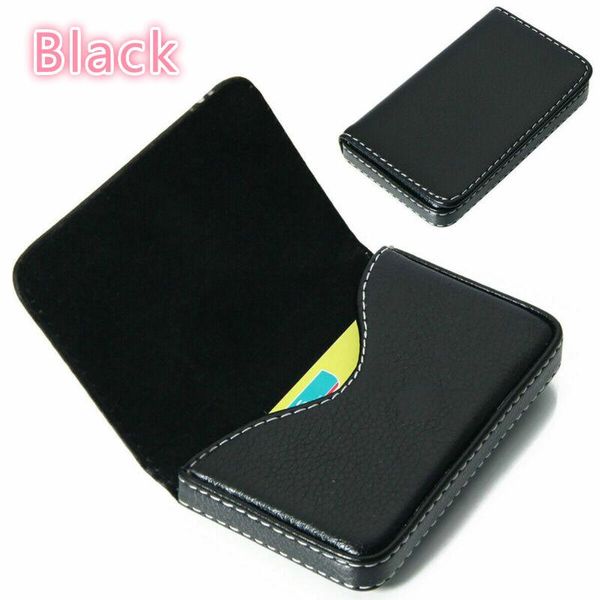 

storage bags large capacity business card case id pouch women pu leather box man holder black/coffee