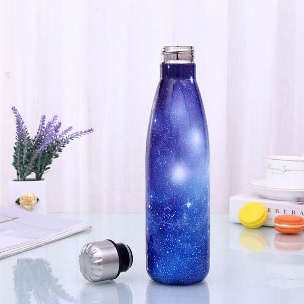 

water bottle portable stainless steel sport rugged cup no heat preservation dreamy color drink drinkware