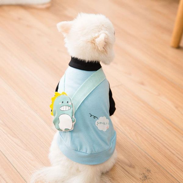 

dog apparel summer t-shirt cute sweet backpack decor for breathable and comfortable small puppies pet clothes
