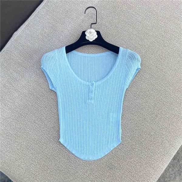 

summer fashion women clothes round neck short sleeves thin see throw pullover slim t-shirt wr68405 210525, White