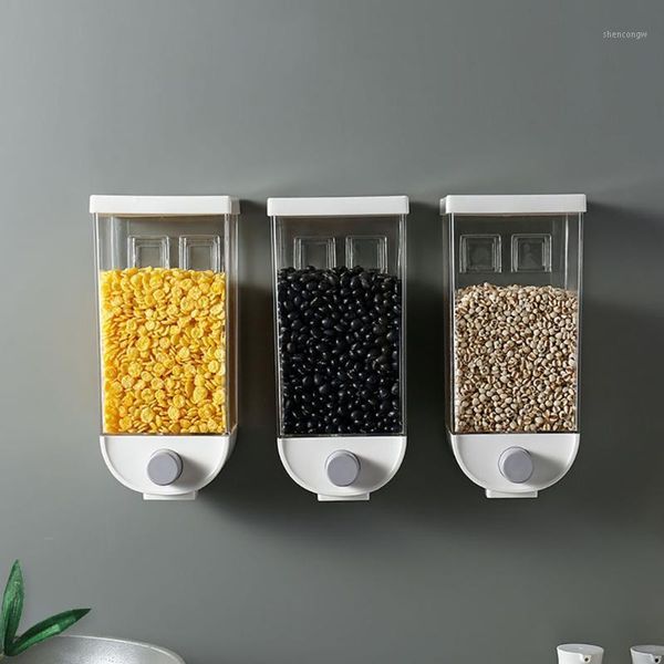 

1000/1500ml wall hanging whole grains storage container kitchen grain rice beans sealed jars oatmeal dispenser