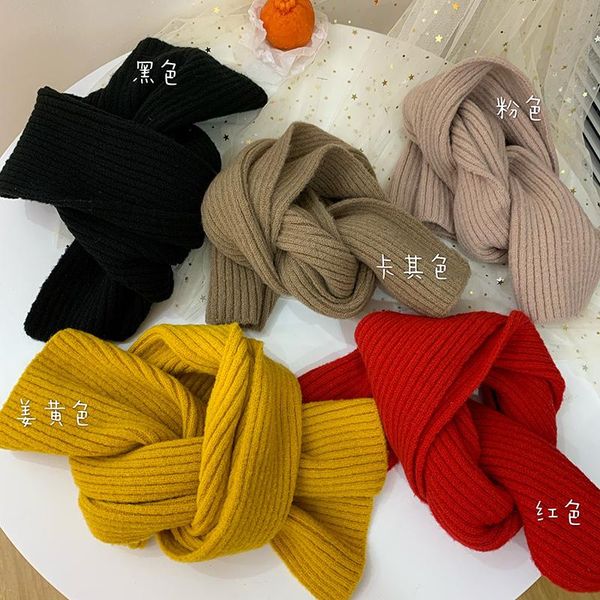 

hats, scarves & gloves sets korean version of ins winter soft waxy girl short bib pure color warm knitted scarf, Blue;gray