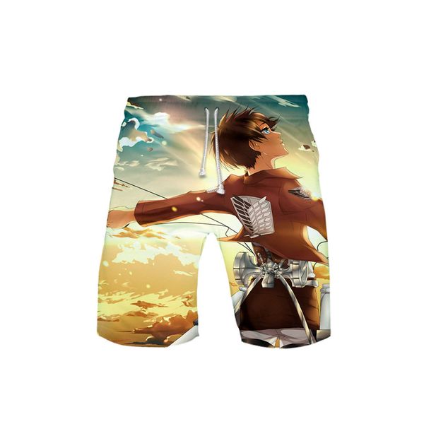 

men's shorts summer animation giant peripheral 3d color printing thin beach pants, White;black