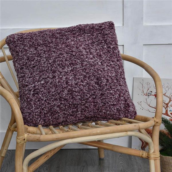 

pillow case comfortable plush solid color soft cushion cover home sofa decor 50x50cm