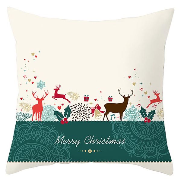

pillow case 1pcs 45*45cm christmas elk snowflake peach suede pillowcase for home decoration car sofa cushion set