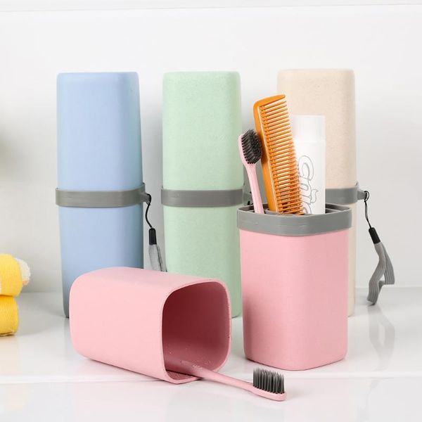 

bathroom storage & organization toothbrush toothpaste organizer holder box pink plastic shampoo shower gel container cup for travel trip