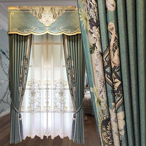 

american modern simple, light luxury high-grade jacquard high precision material living room bedroom shading and heat insulation curtain & d