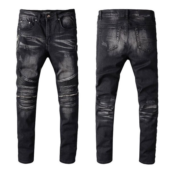 

2021 new arrivals amiry mens luxury designer denim jeans holes trousers biker pants men's clothing #607, Blue