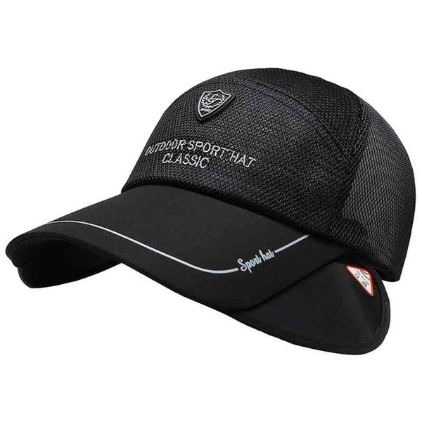 

Retractable Visor Hat Woman Beach Hat Headwear Summer Men Fishing Hiking Outdoor Uv Protection Cap Mesh Breathable Outdoor Caps, Blue;gray