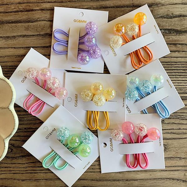 

colourful magic beads princess headwear cute baby headdress children hair ropes girls accessories kids elastic bands, Slivery;white