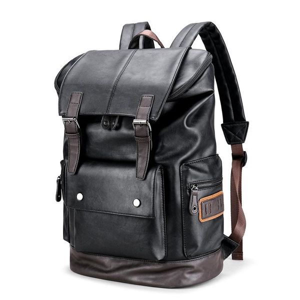 

backpack brand vintage backpacks for men pu notebook lapmale large capacity men's versatile utility travel luggage bags