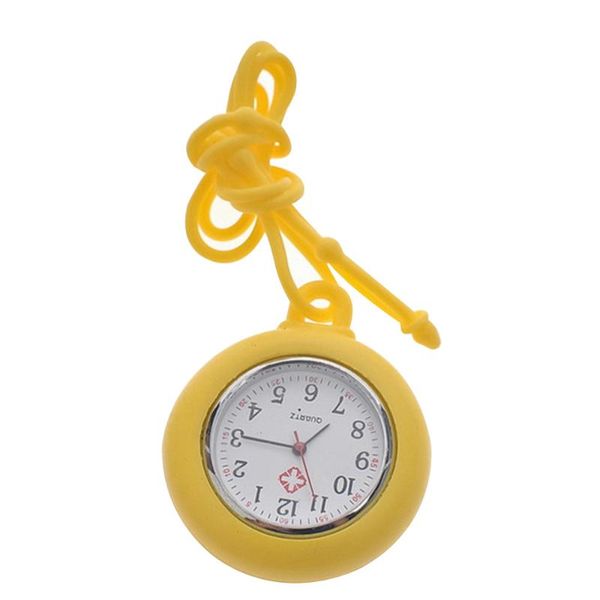 

pocket watches 1pc round watch silicone hanging gift (yellow), Slivery;golden