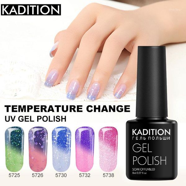 

nail design temperature chameleon gel polish color thermal changing varnish holographic nali art1, Red;pink