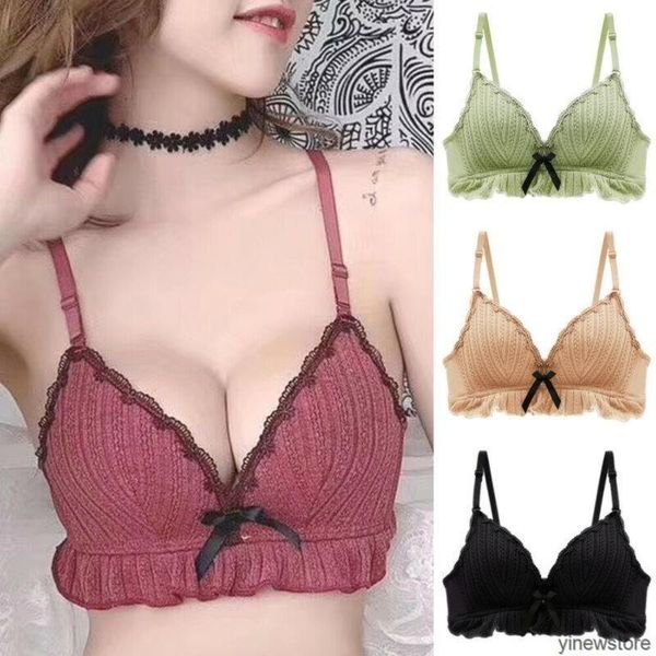 

camisoles & tanks 2021 wireless seamless suspender bow bra traceless breathable underwear suitable for young women a b cup, Black;white