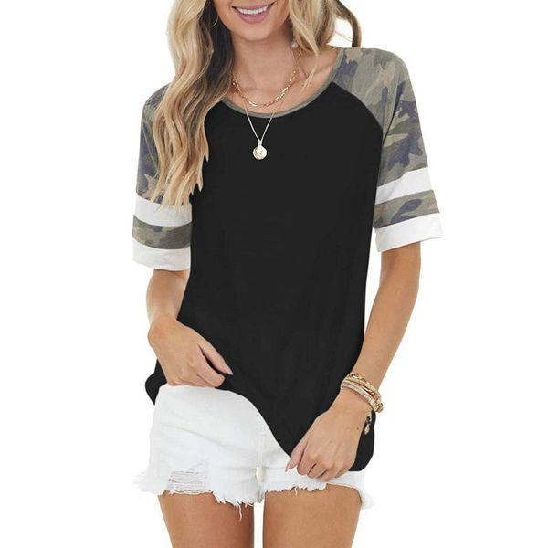

women's blouses & shirts women patchwork print blouse o-neck short sleeve vintage casual loose streetwear female shirt blusas y camisas, White
