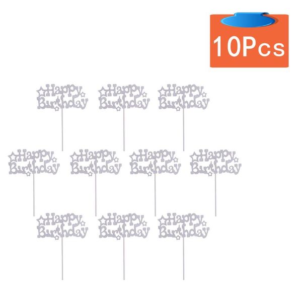 

Other Festive & Party Supplies 10 Pcs Cake Topper Dessert Decorations (Silver)