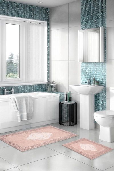 

salina embroidered cotton cake 2 pieces mop powder 505slna bath mats