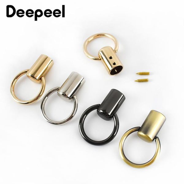 

bag parts & accessories 4/10pcs 12x46mm o ring handbag handle cap connector hanger hook metal strap ser cord buckle diy hardware, Black
