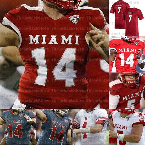 Özel Miami (OH) RedHawks Kolej Futbol Formaları Ben Roethlisberger Brett Gabbert Jaylon Bester Tire Shelton Jack Sorenson Ivan Pace Jr.