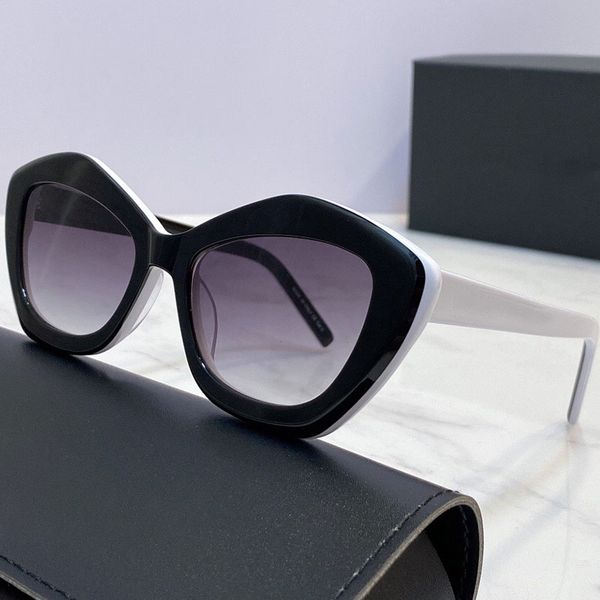 

nice luxury fashion women's sunglasses sl68 cat eye latest color full frame summer uv400 glasses cool light color lens sunglasses, White;black