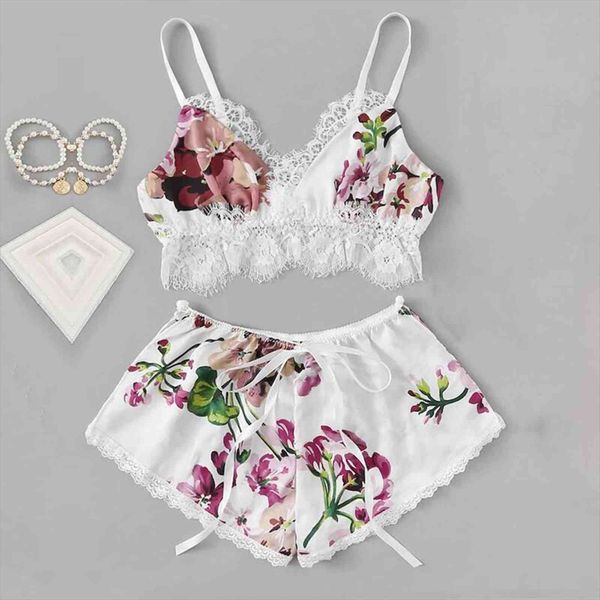 

pajama sets sleep wear women sleepwear lingerie satin lace v neck camisole shorts set pajamas ladies sleeping clothes yj, Black;red