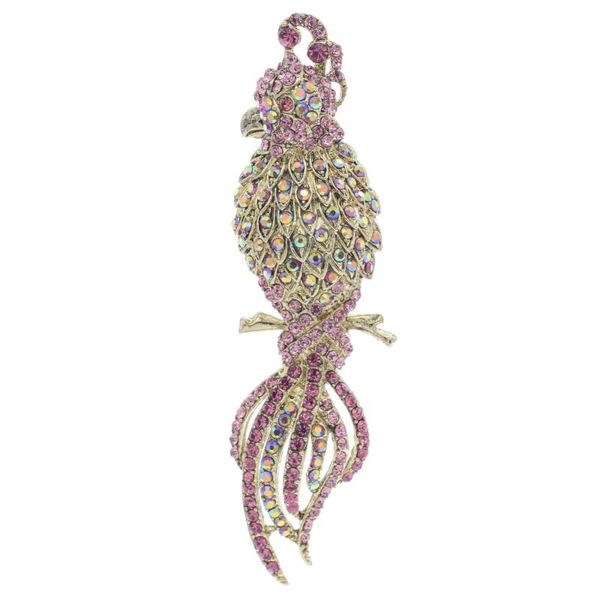 

pins, brooches bird parrot brooch pins crystals rhinestone animal broach women accessories 8806607, Gray