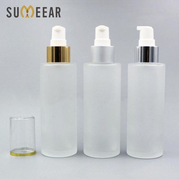 

storage bottles & jars 100ml frosted glass emulsion bottle essential oil acrylic lid press pump head liquid foundation empty cosmetic