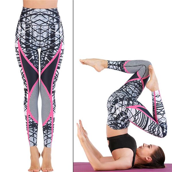 

striped patchwork yoga leggings women seamless workout pants high waist fitness trousers s-xl girl full length outfits, White;red