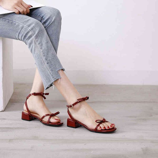 

sandals spring and summer wild thin ribbon bow women's shoes y9s7, Black