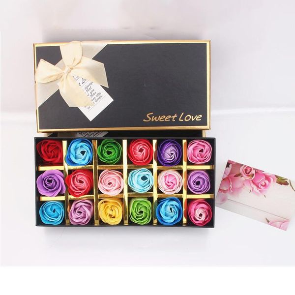 

decorative flowers & wreaths 18pcs simulation rose soap flower with gift box valentine's day creative scented petal bath body bear