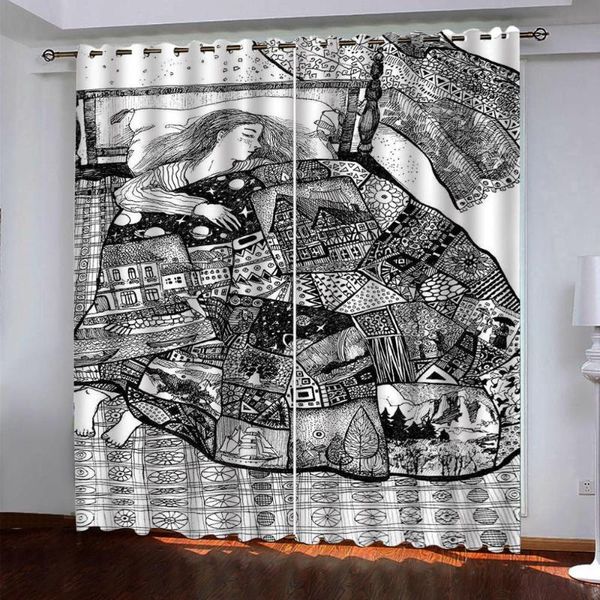 

curtain & drapes grey curtains customized 3d window balcony thickened windshield blackout beauty