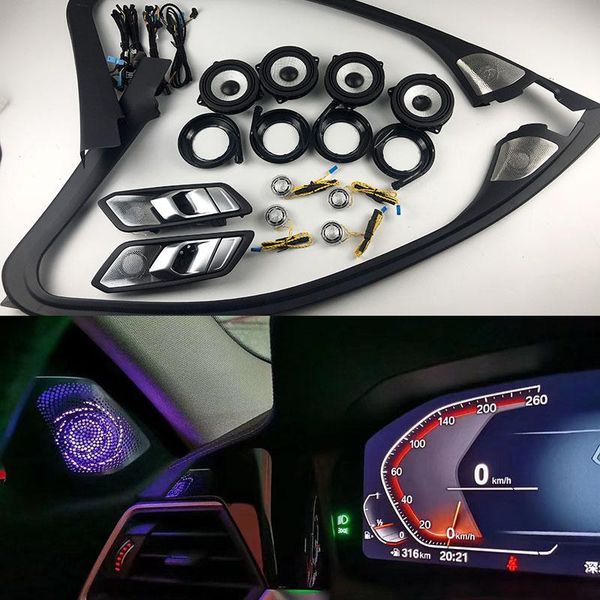 

interior&external lights led glow lamp speaker ambient light fit for g20 3 series car luminous tweeter cover a set night vision loudsope