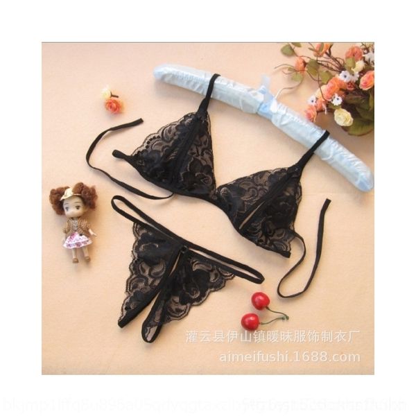 

tdxi lingerie transparent women's underwear lace three-point open set lingerie transparent underwear lacelace lacewomen's three, Red;black