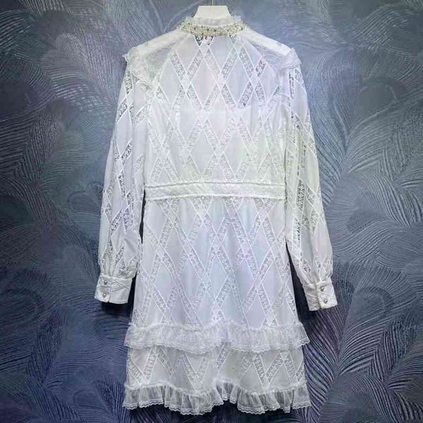 

dress seqinyy in white will see spring fashion design feminine track beads dappling minihollow lace ruffles out, Black;gray