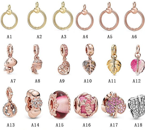 Adatto a Pandora Bracciale in argento sterling Boy Girl Collana in vetro oro rosa Collare Bracciale Perline Charms Per catena di fascino serpente europeo Moda gioielli fai da te