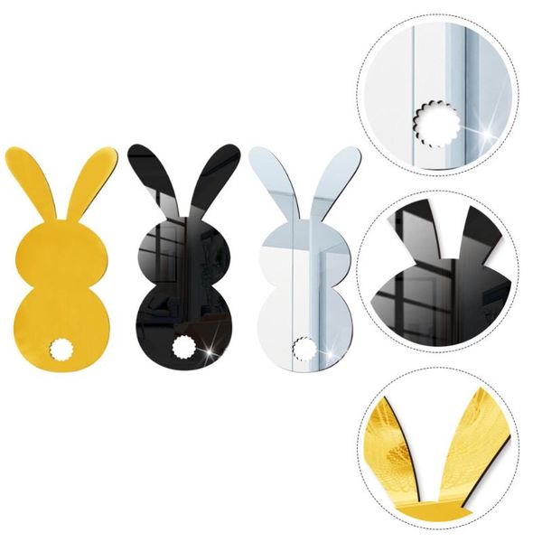 

wall clocks 3 pcs acrylic stickers 3d easter decals party room decorative