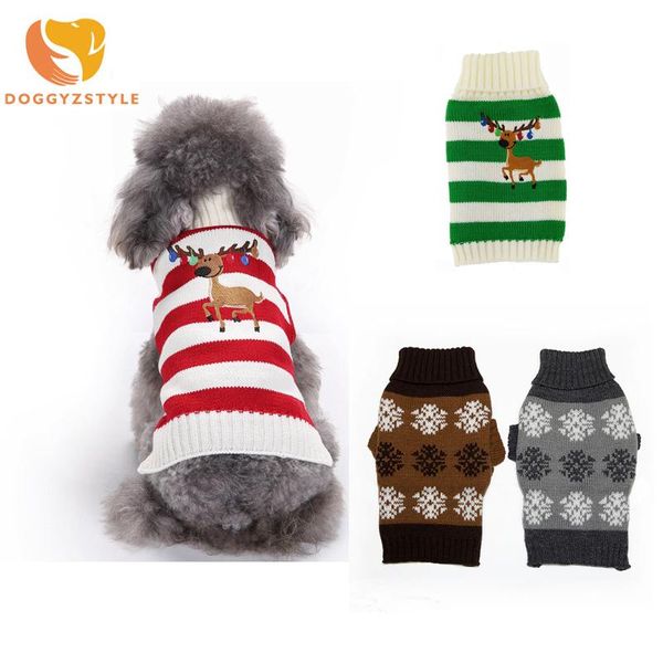 

dog apparel christmas autumn winter pet sweater cat outfit vest stripe clothes waistcoat for small medium dogs doggyzstyle